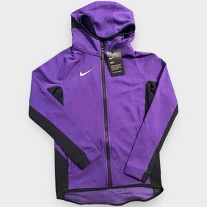 Nike Youth Dry Showtime Full Zip Dri-FIT Double Knit Hoodie Kids size M New